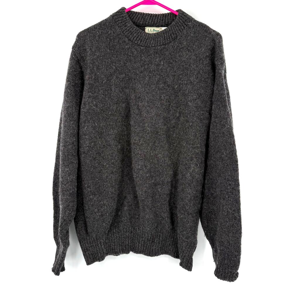 L.L. Bean‎ Size Mens XL Vintage Gray Wool Blend Sweater Pullover Style Crewneck